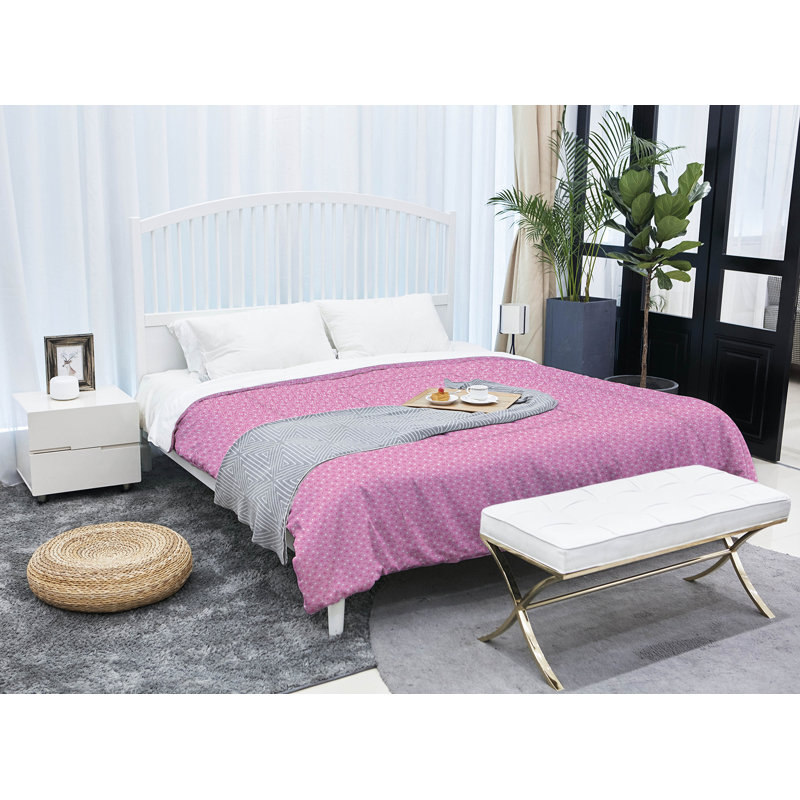 Édredon simple réversible Katelyn Elizabeth, Édredon simple TG, Rose / blanc