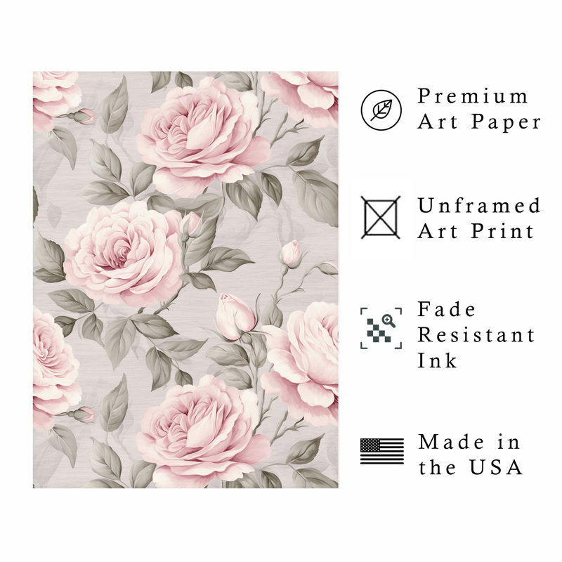 Impression florale de luxe sans cadre, H 30 po x l 20 po