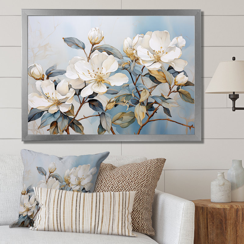 Essence de Rhododendron Simplicité IV, Cadre simple argenté, H 24 po x l 32 po x P 1 po