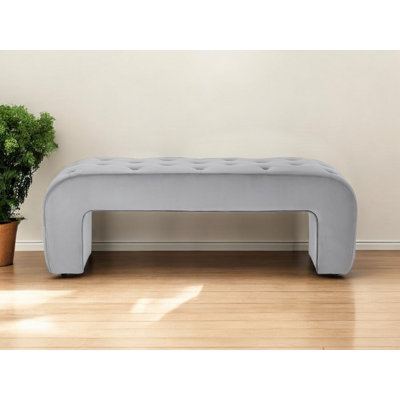 Banc rembourré de 52 po en velours
