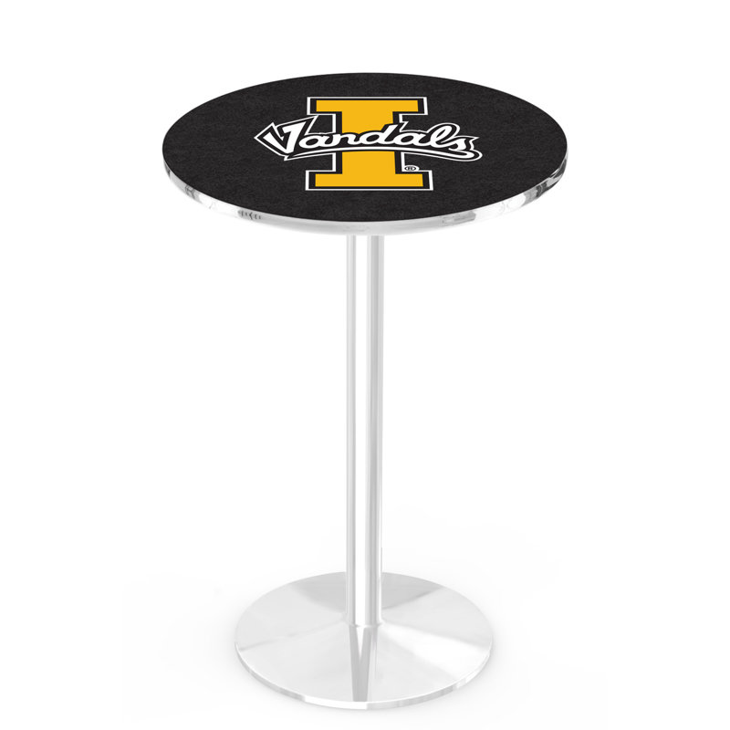 Round Metal Base Dining Table, Chrome, University of Idaho