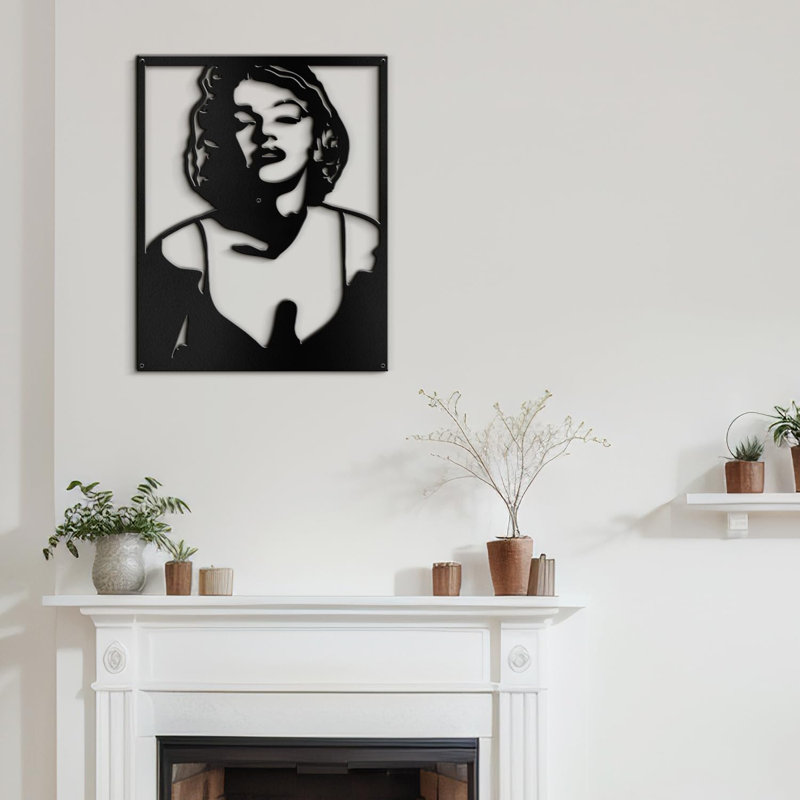 Décoration murale en métal, H 30 po x l 20 po x P 0,05 po, Noir