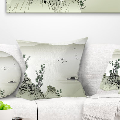 Mountains and Sea - Landscape Printed Pillow