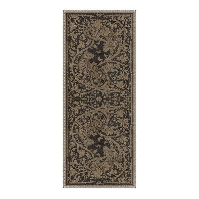 Tapis de couloir taupe / noir lavable à la machine avec envers antidérapant, Tapis de couloir 2 pi 5 po x 8 pi