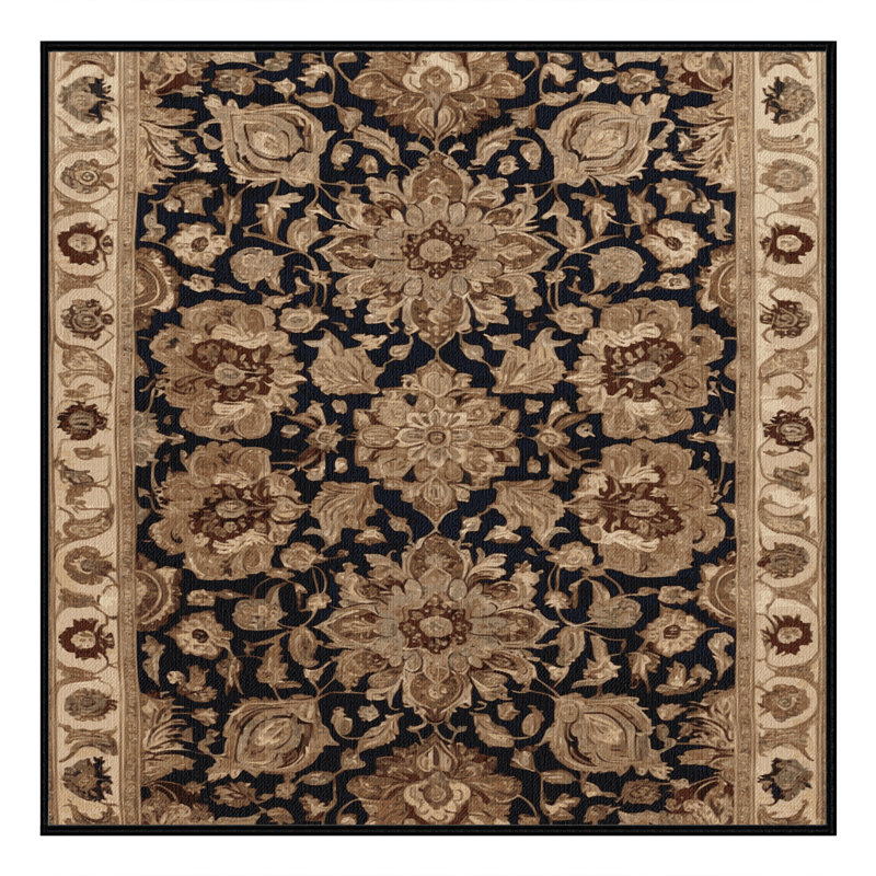 Tapis brun lavable à la machine, Carré 8 pi
