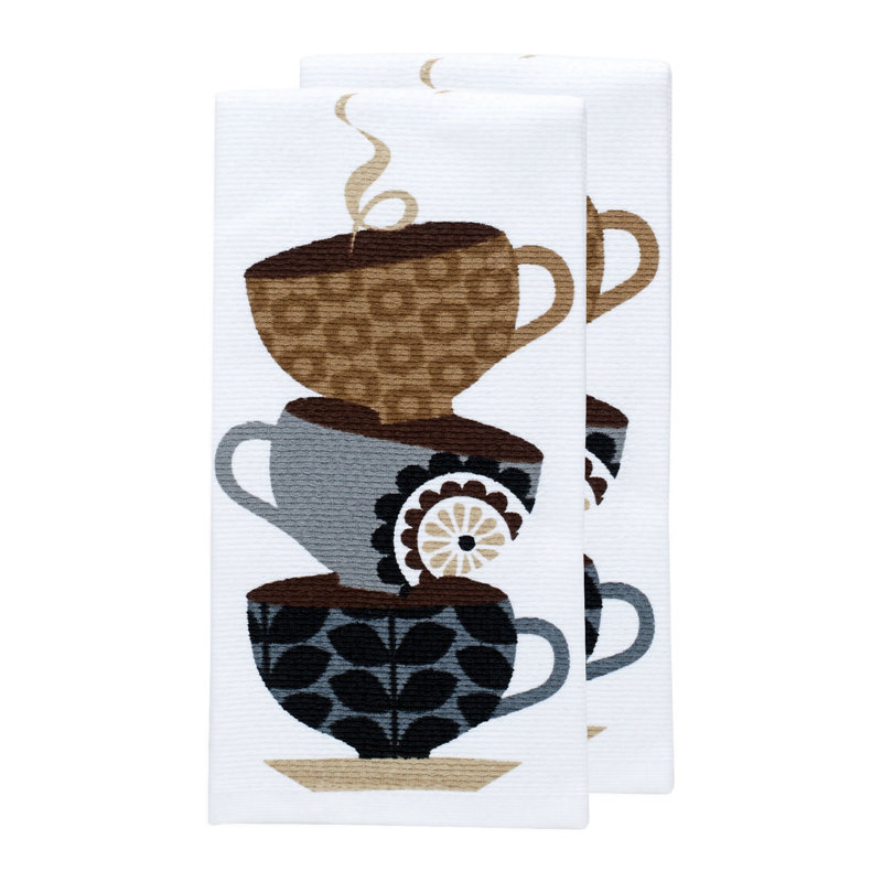 T-fal Dual Kitchen Dish Towel, Coffee Cup