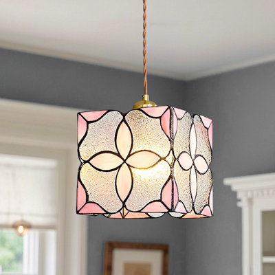 Flower Petals Tiffany Pendant Light Stained Glass Ceiling Light