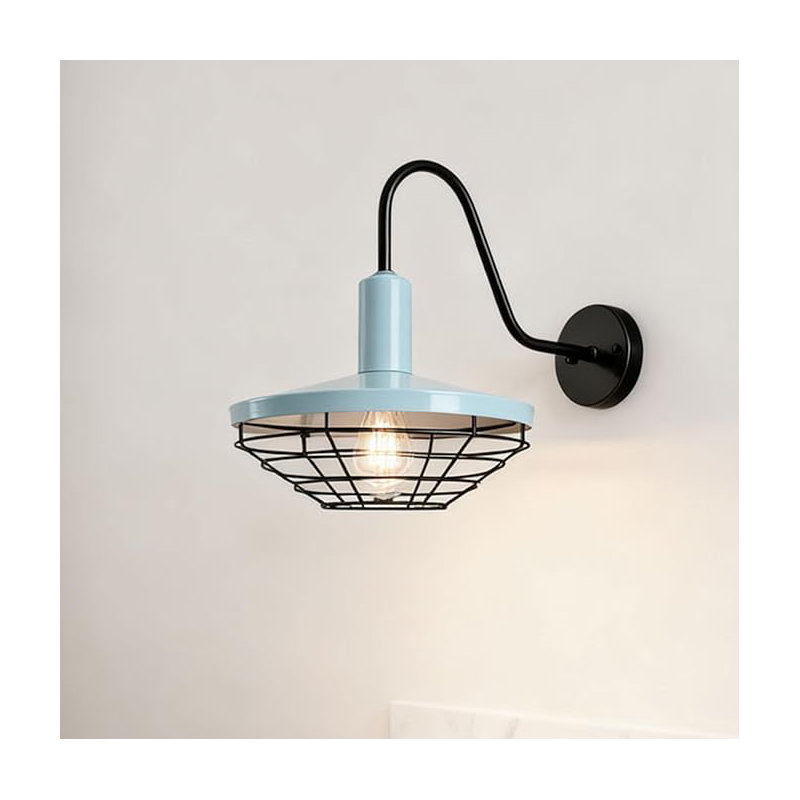 Applique murale moderne avec cage grillagée, Vert clair