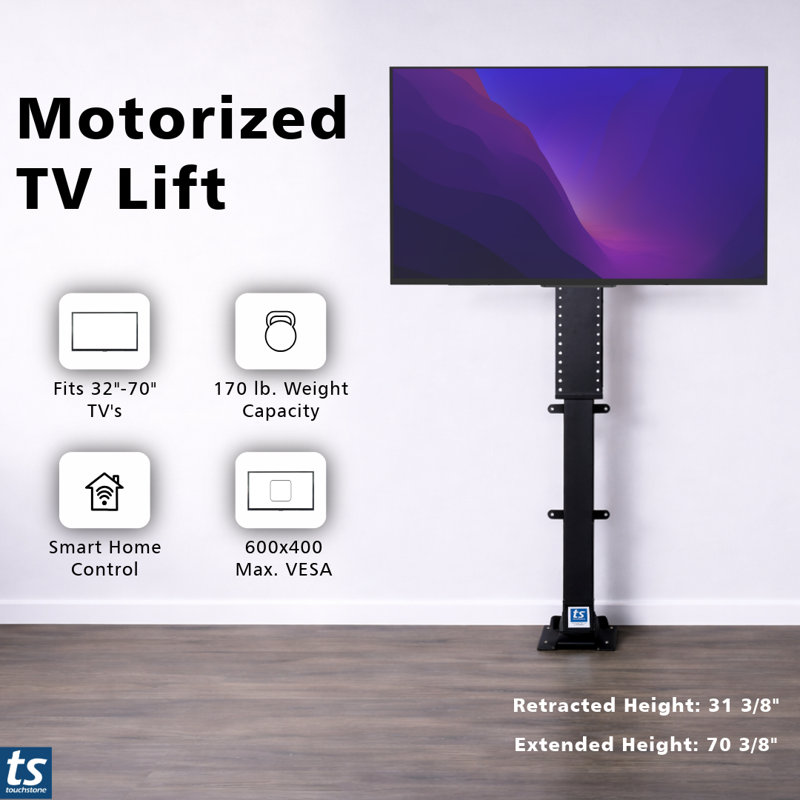 Élévateur de téléviseur motorisé Wi-Fi Touchstone Valueline pour téléviseurs de 32 à 70 pouces - Compatible Alexa® et Google Home®