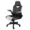  Chaise de bureau ergonomique à dossier haut en similicuir avec accoudoirs rabattables, pivotants et roulants, noir et gris