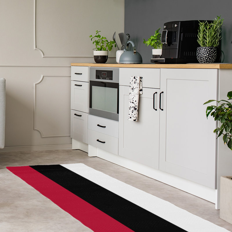 Tapis de zone rouge/noir, Tapis de couloir 2 pi 6 po x 8 pi