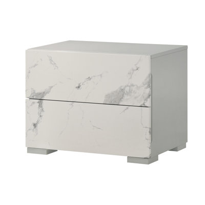 Londonderry Gray With Marble Effect Nightstand