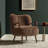 Zerra Faux Shearling Accent Armchair In Brown-712407430