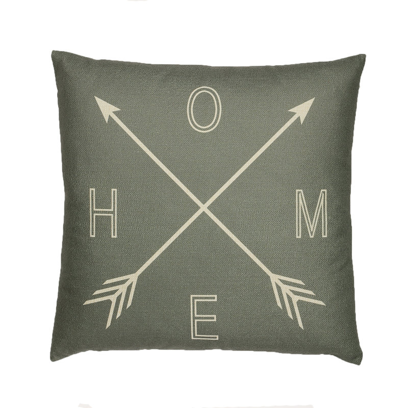 Housse et insert de coussin carré Love, Polyester/ Bourre en polyester, Gris