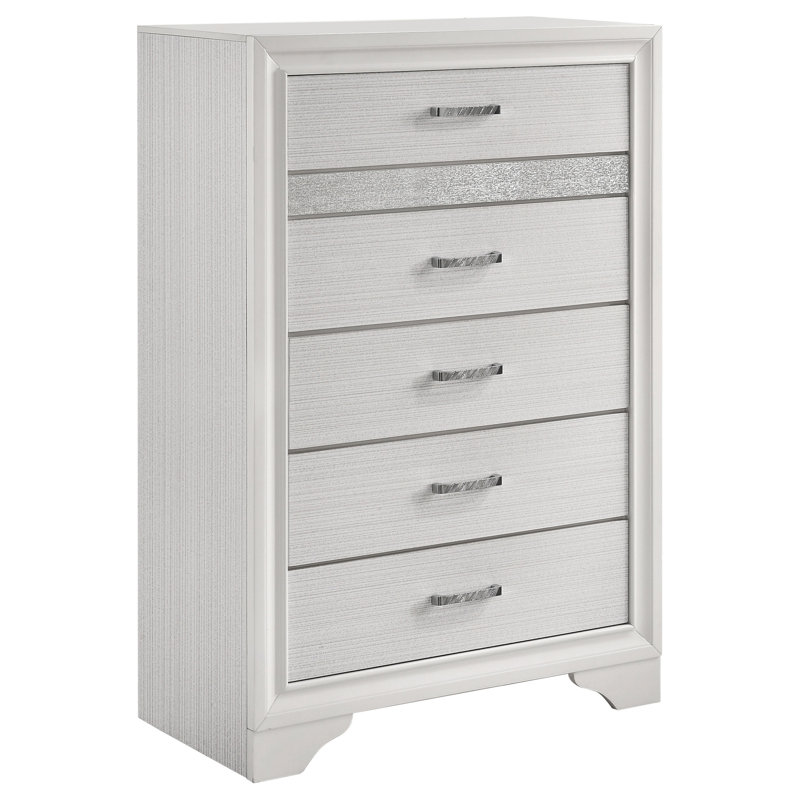 Commode de chambre blanche à 6 tiroirs, Blanc