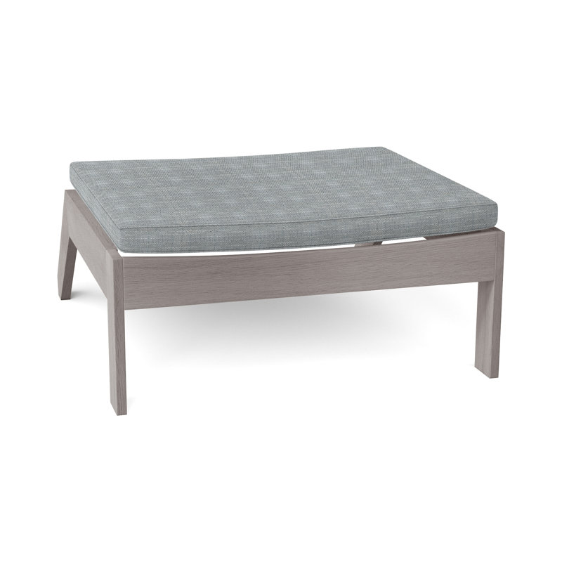 Repose-pieds Ashland en teck Adirondack - Huître, InsideOut® Rollo ‑ lin argent, Welt, Huître teck