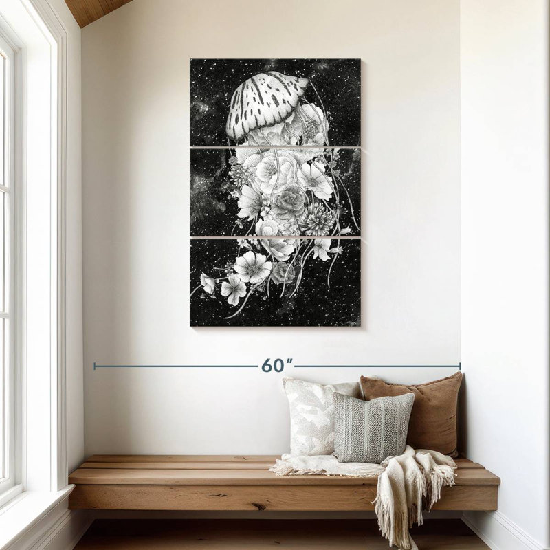 Brampt Magic Ocean Jellyfish BW, H 45 po x l 28 po