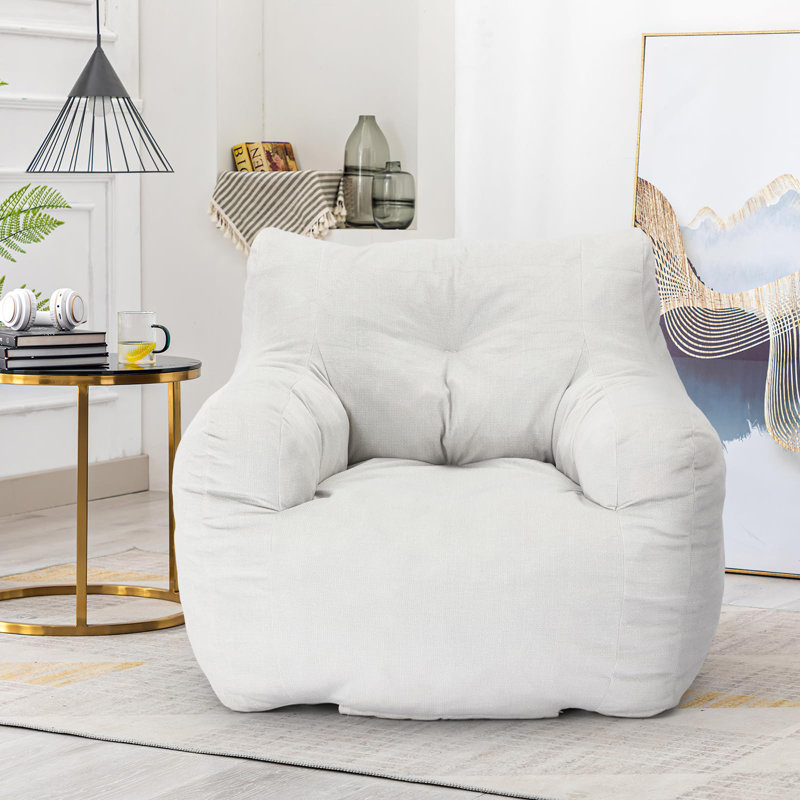 Fauteuil à billes en tissu, Lin ivoire