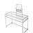 Jolien Glass Rectangular Vanity Set with Stool and Mirror in Chrome