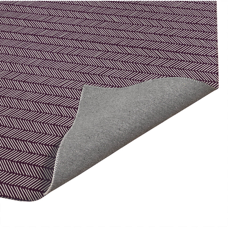 Chevron Stripe Low Profile Kitchen Mat, Rectangle 4' x 6', Eggplant