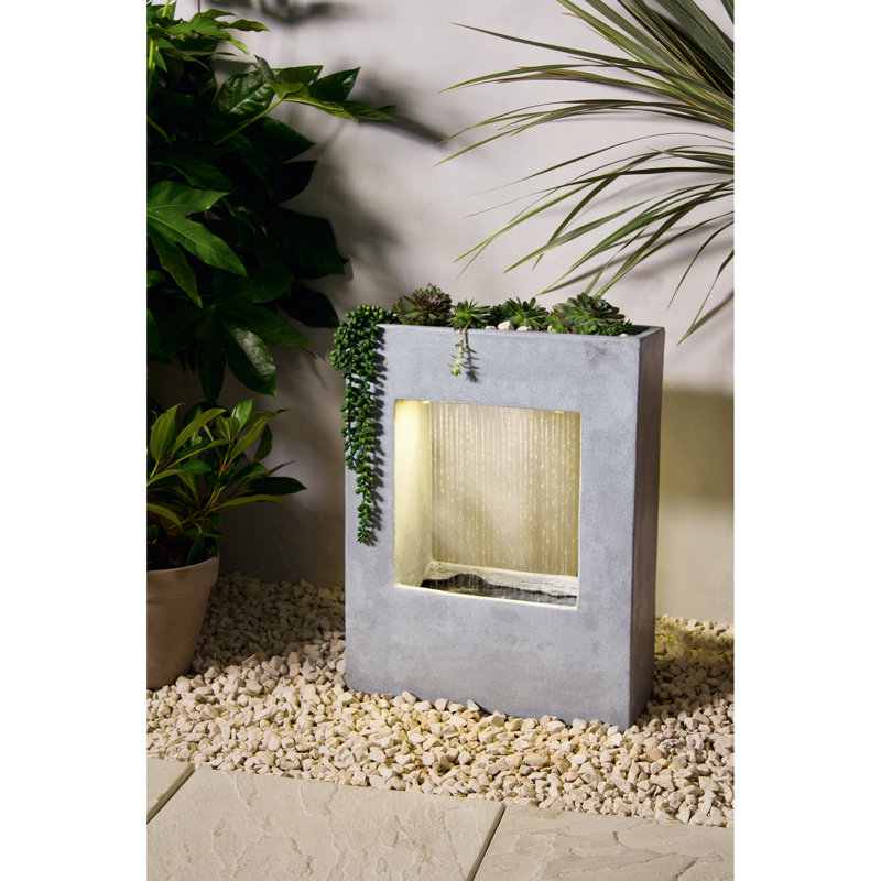 Burhan Outdoor Sculptural Fountain with Lights