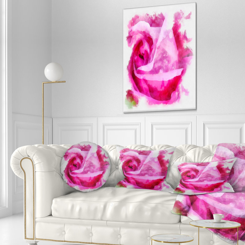 Coussin lombaire floral rose