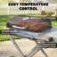 Outsunny Foldable Gas BBQ Grill with Side Table Thermometer 2.5 kW Black