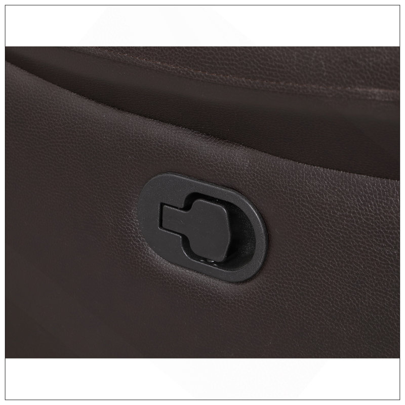 Causeuse inclinable en cuir Global, Brun, H 26 po x l 30 po x P 85 po