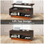 Table basse à plateau relevable Chappa avec bande lumineuse à DEL RVB, compartiment caché et tablette ouverte-1128652827