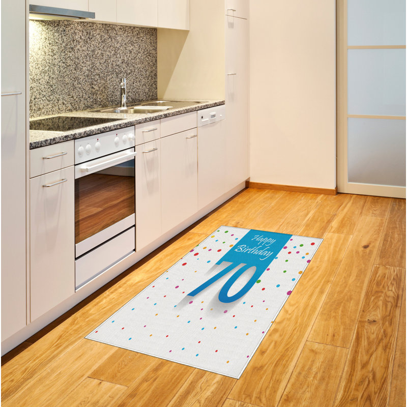 Birthday High Density Long Fiber Poly Threads Decorative Area Rug Carpet, Rectangle 2'7" x 5'