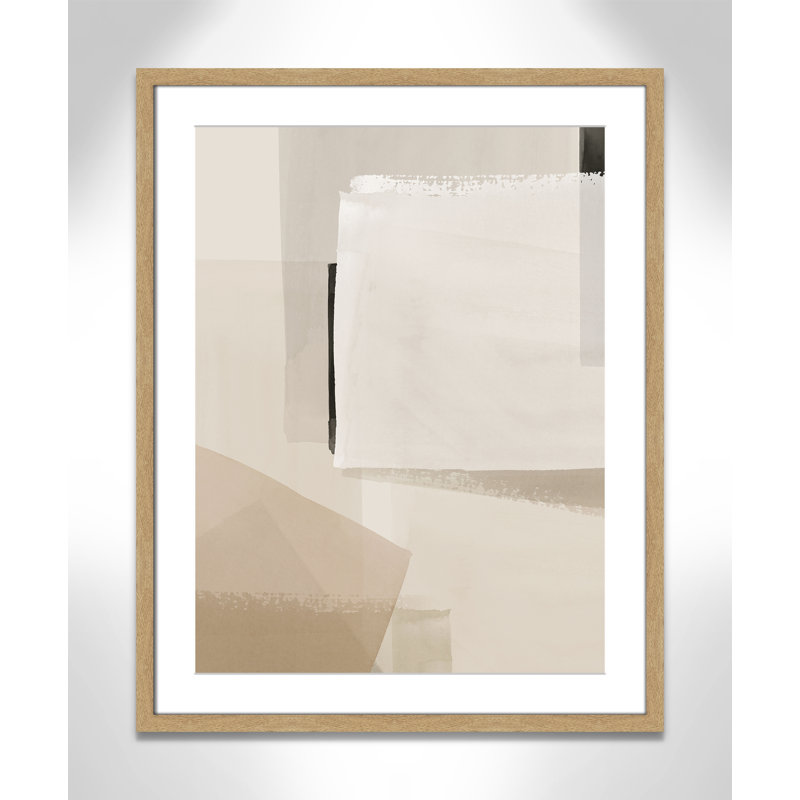 Imprimé calme et géométrique par Hazel J, 23.5'' W x 29.5'' H, Matted Print, Natural