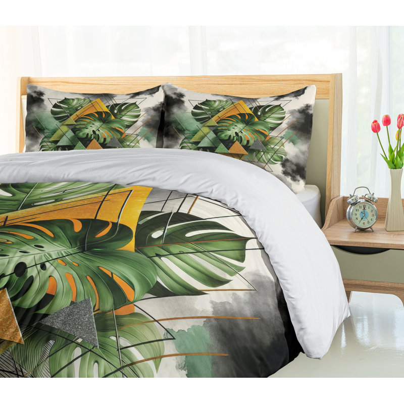 Monstera Duvet Cover, King Duvet Cover + 2 Standard Shams