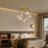 7-light Gold Chandelier Linear Sputnik Chandelier Modern Chandelier For Dining Room And Entryway Bedroom