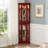 Glass Display Shelf With Tempered Glass Doors, Lighted Corner Curio Cabinet, Accent Cabinet