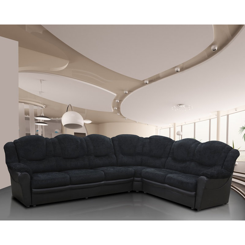 Colin Corner Sofa, Black/Black