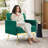 Velet Tufted Armchair With Gold Metal Legs-1602172589