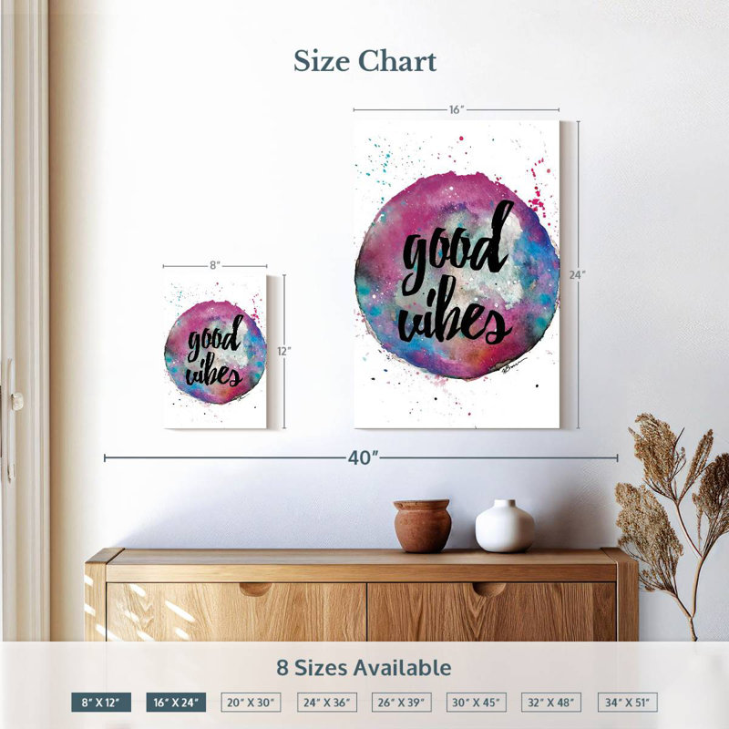 Tergel Good Vibes Splash, 12" H x 8" W