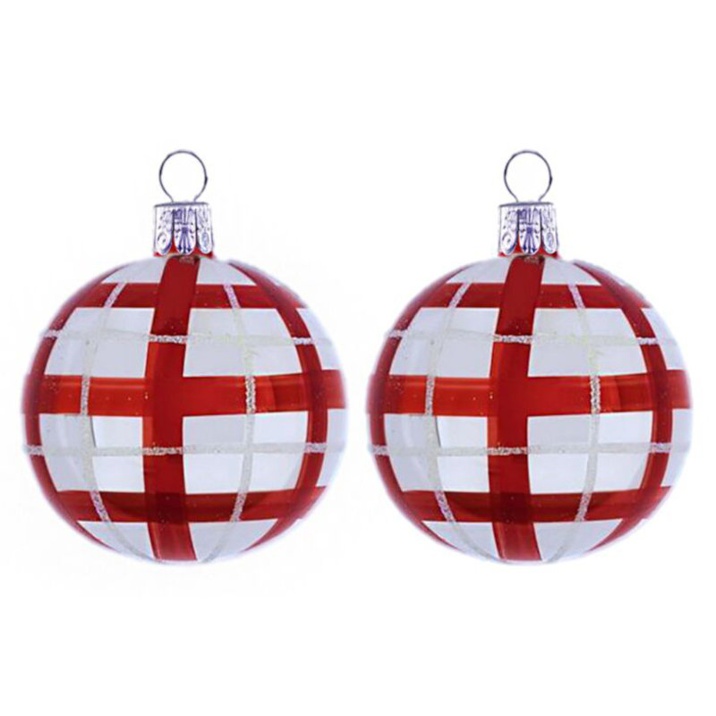 Ornements d'arbre de Noël à carreaux