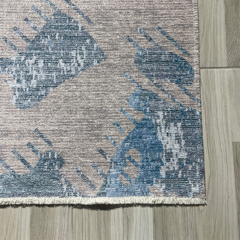 Tapis rectangulaire Zyir avec envers antidérapant, Rectangle 4 pi x 7 pi 3 po