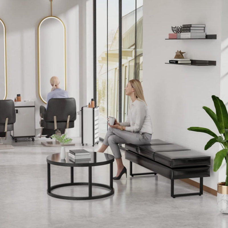 Chaise de salle d'attente noire 59,45 po