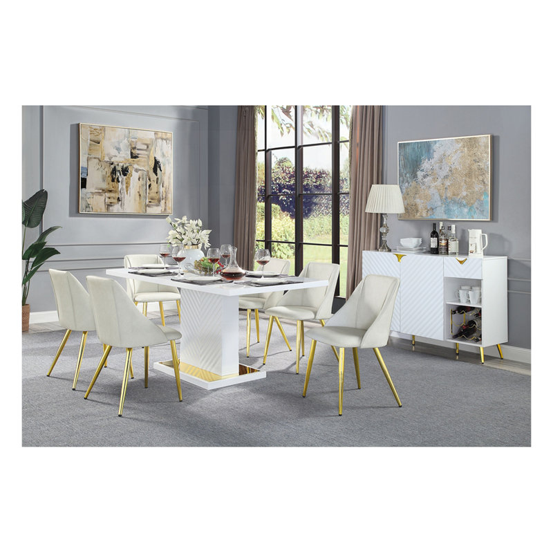 White High Gloss Finish Dining Table