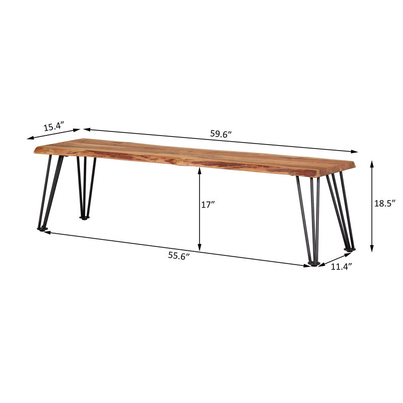 Banc de salle à manger en bois massif Artilus