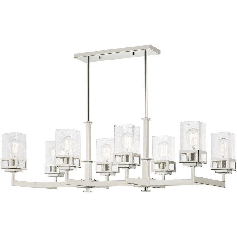 Luminaire suspendu linéaire pour îlot de cuisine à 8 lumières Carmenate