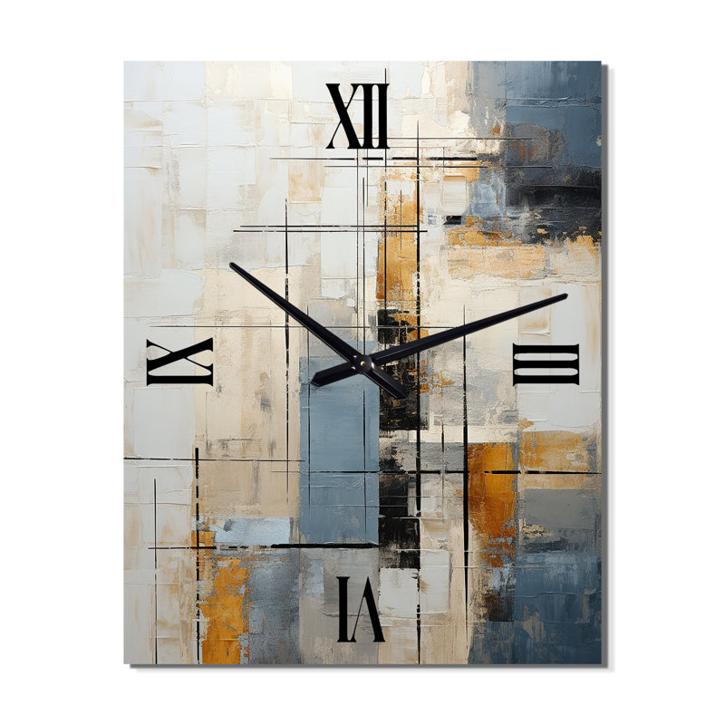 Horloge murale Groene - Collages abstraits, Très grand