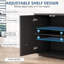 Buffet moderne à DEL avec station de charge sans fil, ports USB / Type-C et lumières à capteur de corps humain - Grande table de rangement-122305592