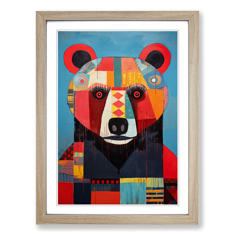 Single Picture Frame Print on Wood, Oak Framed, 64cm H x 46cm W