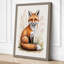 Red Fox in Bloom Boho 1 Piece Wrapped Canvas Wall Art-753614276-753614279