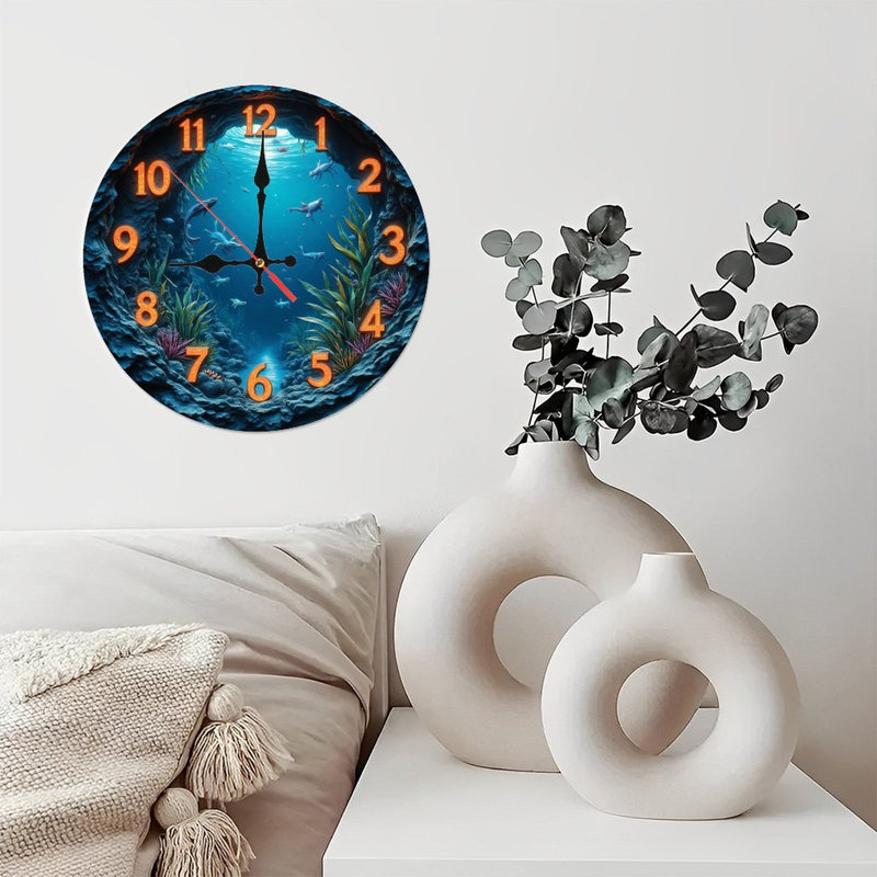Décoration murale horloge sous-marine Ocean Cave
