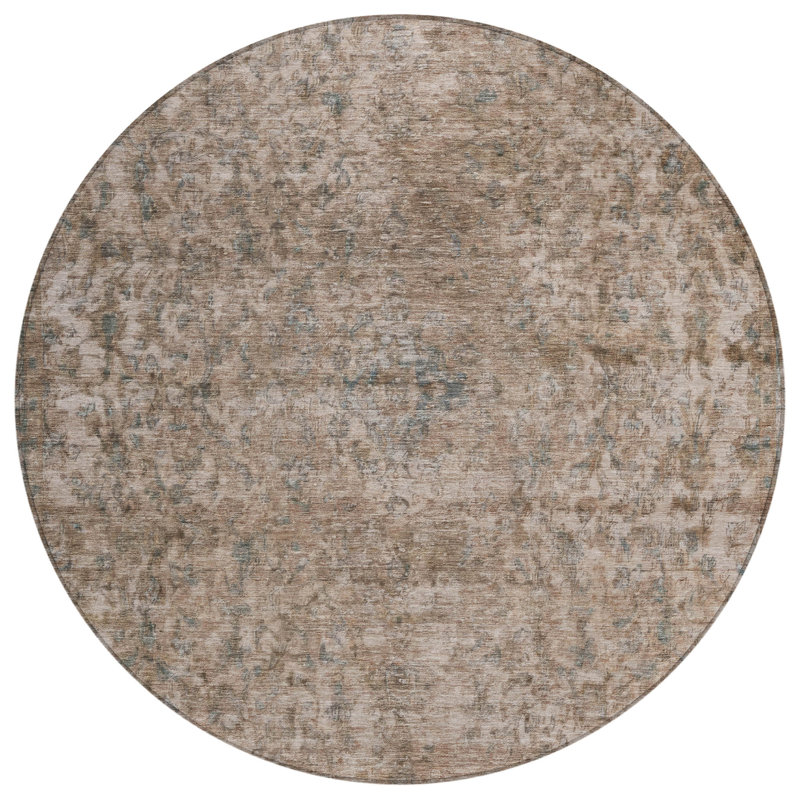 Felissae Brown Washable Indoor-Outdoor Rug - LOOMLAN, 2'6" x 3'10"