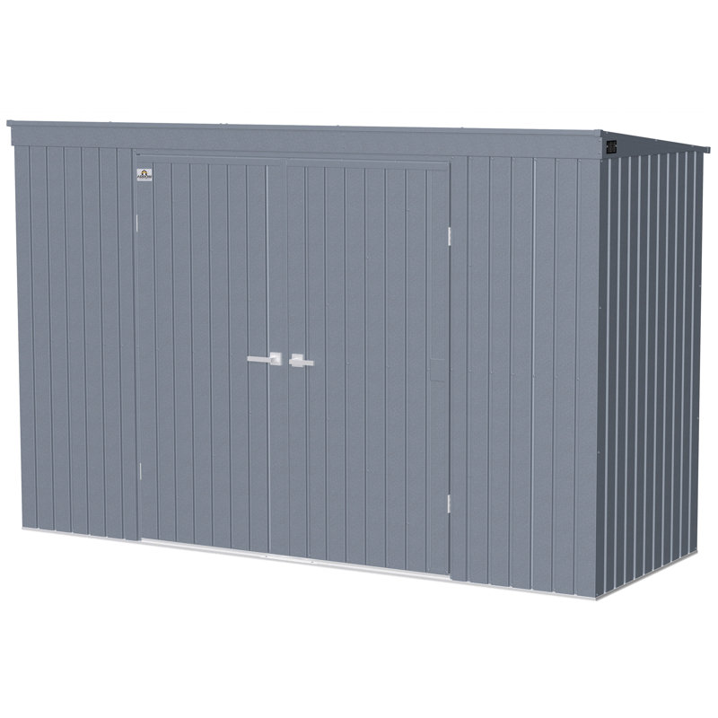 Anthracite Galvanized Steel 10-ft x 4-ft Storage Shed Kit